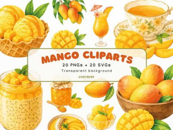 Download Mango Watercolor Cliparts, Tropical PNG - Mango Collection