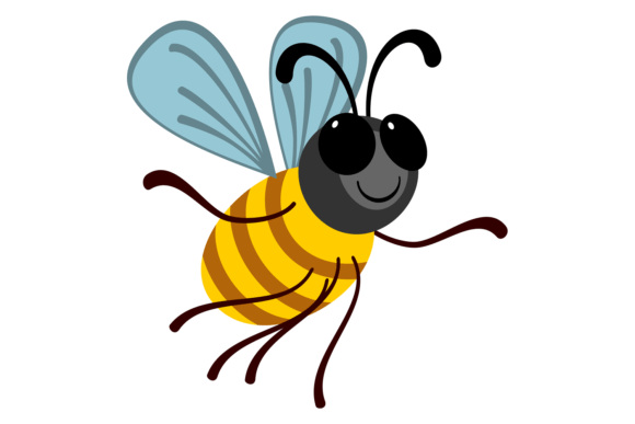 Download Cartoon Bee Character. Flying Bug Smilin - Cartoon bee Collection