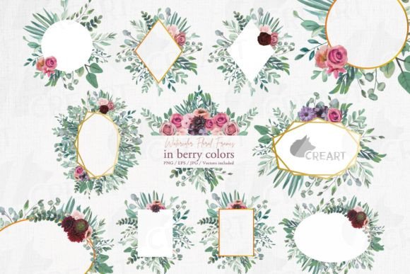 Download Berry Color Floral Borders and Frames - Berry Collection