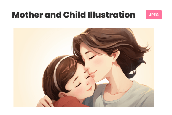 Download Mom Hugging Child | 8 March Illustration - Premium Resources