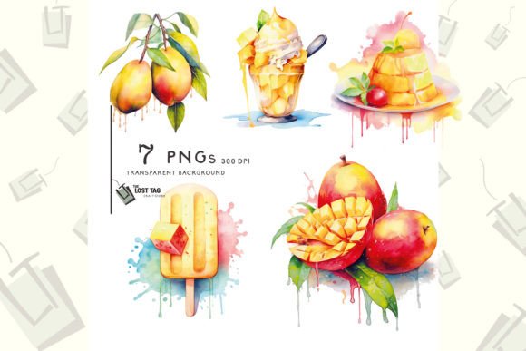 Download Watercolor Mango Clipart Sublimation Pod - Mango Collection